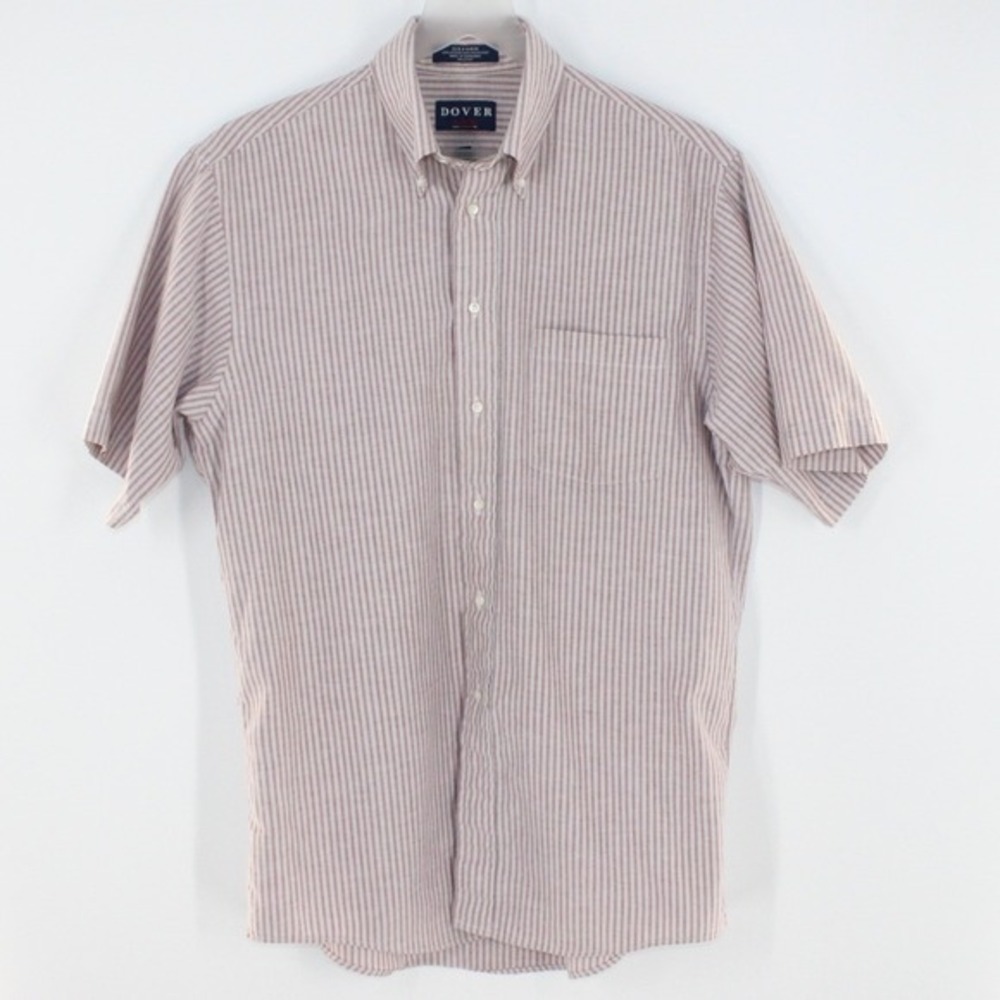 Dover Arrow‎ Button Down Shirt Striped Oxford 16 Red White